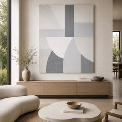 AXIOM IX (2026) Monumental Abstraction - Large Minimalist Abstract Painting | Neutral Mineral Grey Tones
