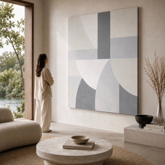 AXIOM IX (2026) Monumental Abstraction - Large Minimalist Abstract Painting | Neutral Mineral Grey Tones