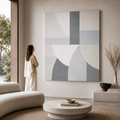 AXIOM IX (2026) Monumental Abstraction - Large Minimalist Abstract Painting | Neutral Mineral Grey Tones