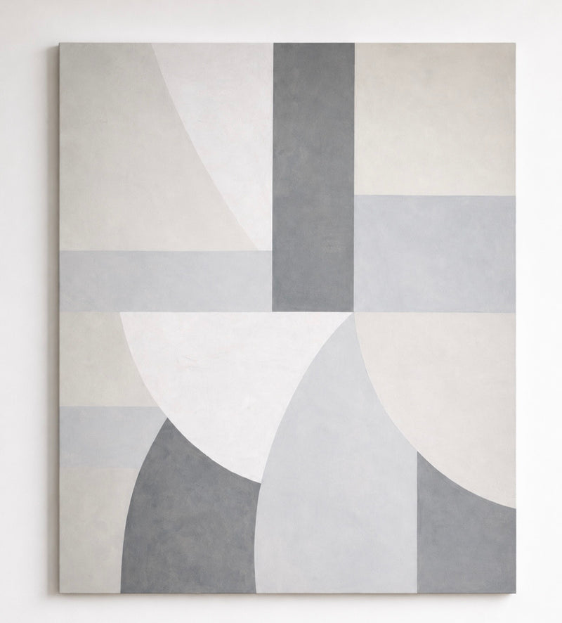 AXIOM IX (2026) Monumental Abstraction - Large Minimalist Abstract Painting | Neutral Mineral Grey Tones