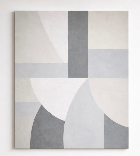 AXIOM IX (2026) Monumental Abstraction - Large Minimalist Abstract Painting | Neutral Mineral Grey Tones